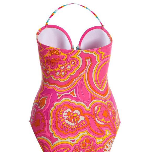 TRINA TURK $162 REMOVABLE STRAPS Morning Sunrise Bandeau Swimsuit 10 - Picture 12 of 12